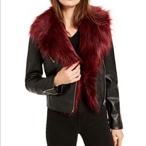 Bar lll Faux-Fur-Trim Moto Jacket